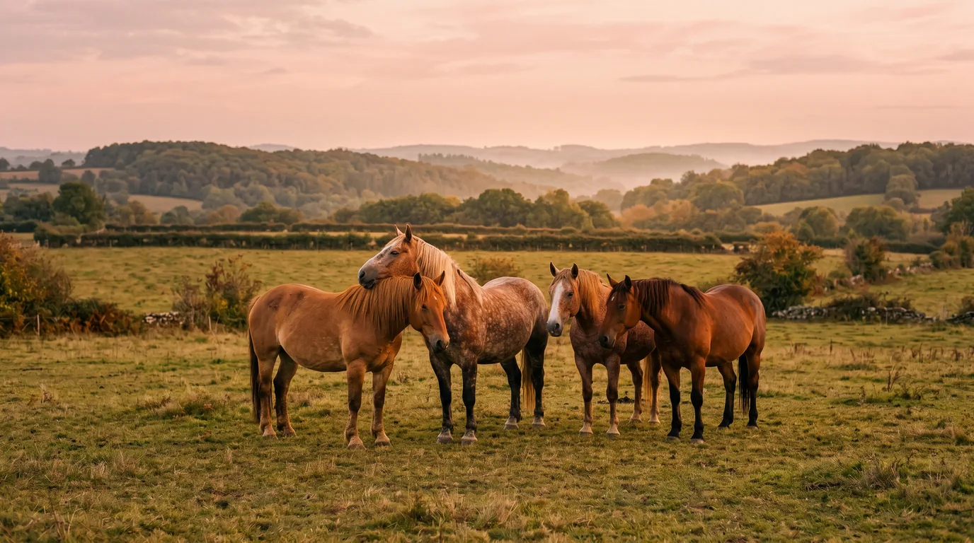 Les chevaux du Haras de la Goudelie en liberté, Dordogne